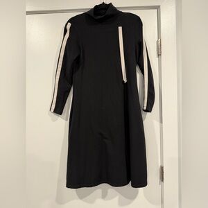 Black and white knee length dress